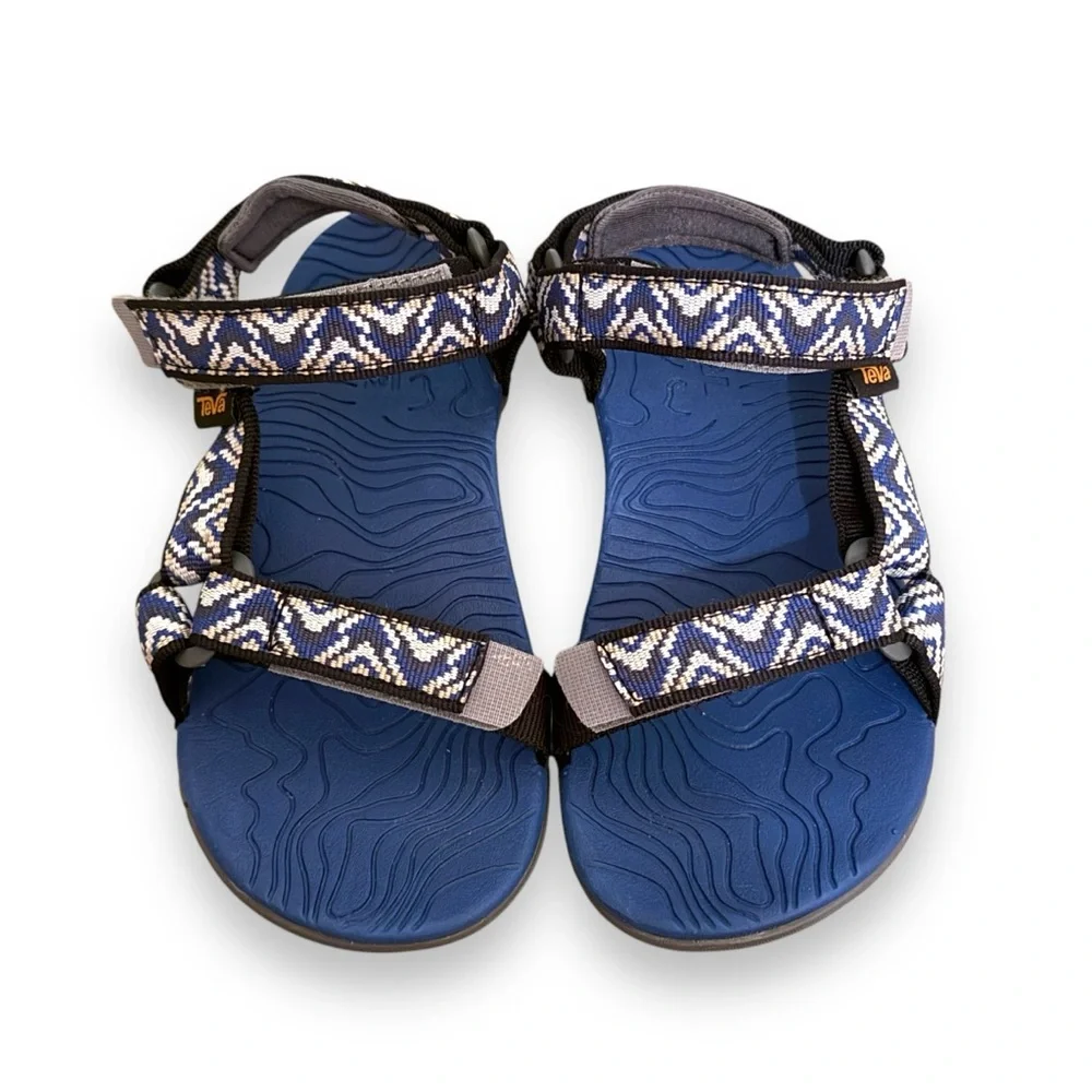 Teva Unisex Child T Hurricane 3 Sandals in Cement Squares‎ Blue Mist Sz 13